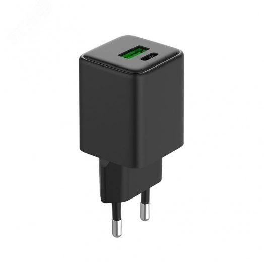 Устройство зарядное сетевое с двумя портами USB-A и USB-C 30Вт