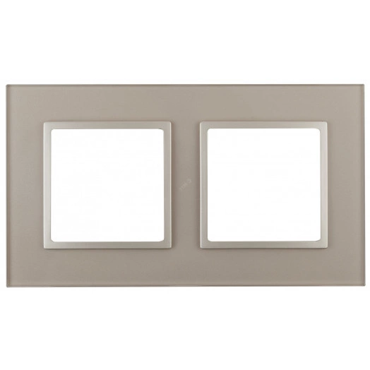 Рамка на 2 поста, стекло, Эра Elegance, шампань+шамп, 14-5102-04