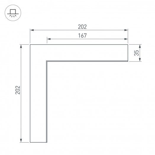 Угол SL-LINIA65-F внутренний (ARL, Металл)
