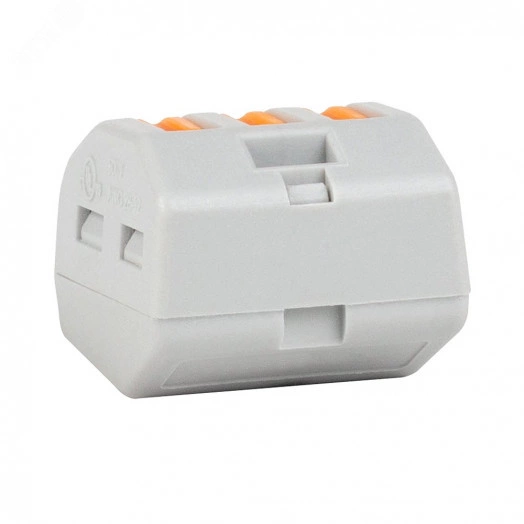 Клемма строительно-монтажная OptiKit СМК 222-413 с рычагом 3 отверстия 0,2-2,5(4,0)мм2