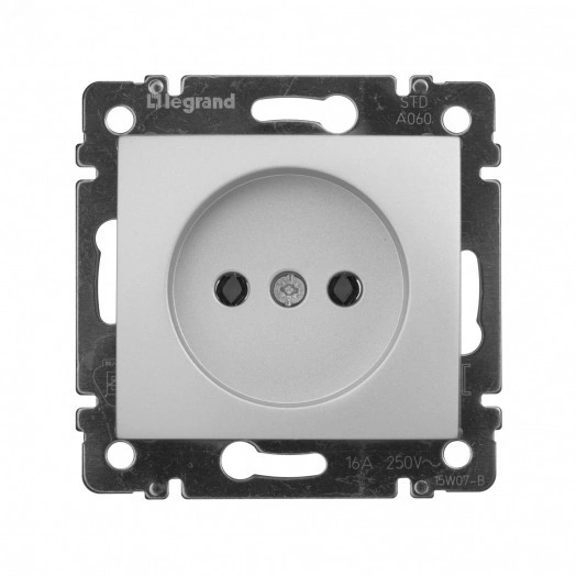 VALENA Розетка без заземления 2К 16А алюминий