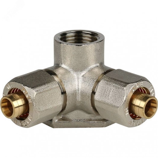 Тройник настенный с креплением 1/2'x16x16 для металлопластиковых труб винтовой