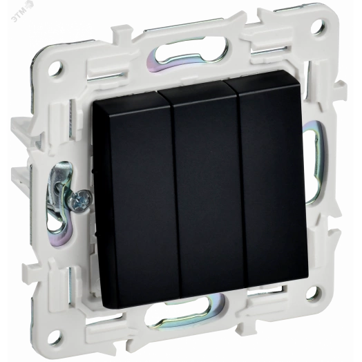 SKANDY Выключатель 3-клавишный 10А SK-V11Bl черный IEK