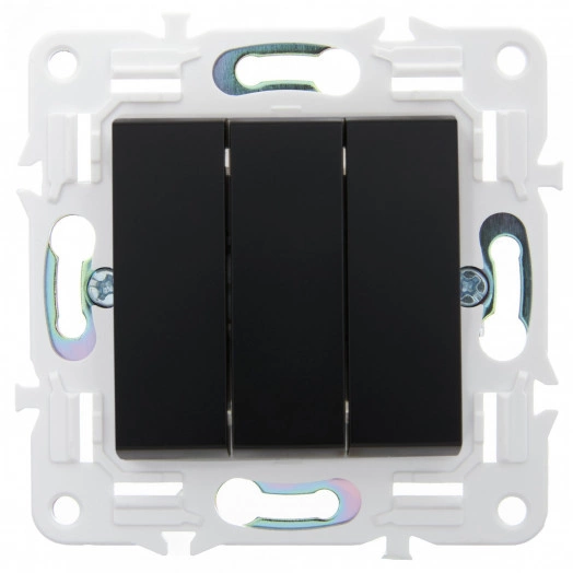 SKANDY Выключатель 3-клавишный 10А SK-V11Bl черный IEK