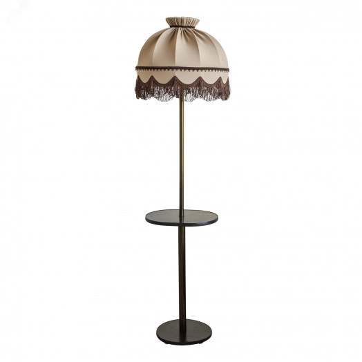 Светильник НТБ-11-60-106 венге со столиком овал   абажур Ретро