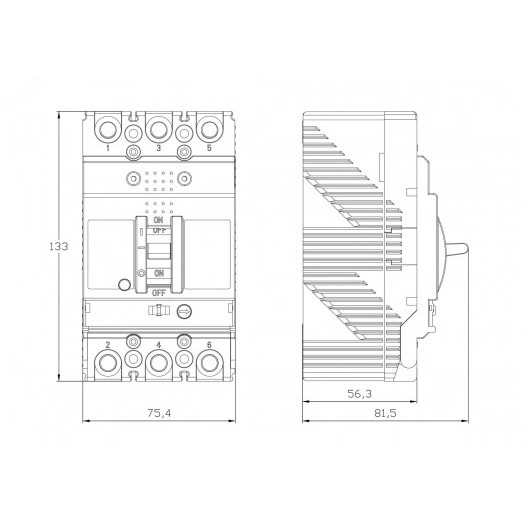 Автоматический выключатель YON MGS125 3P 40-50A 18kA