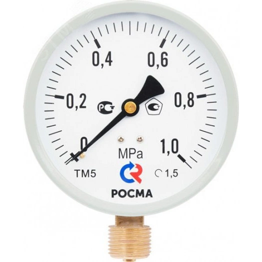 Манометр М2 радиальный ТМ-510Р.00 0...1.0 МРа 1/2' кл.1.5., цвет-серый
