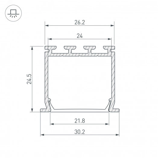 Профиль PLS-LOCK-H25-FS-3000 ANOD (, Алюминий)