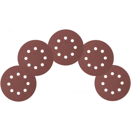 Круги шлифовальные с отверстиями (липучка), алюминий-оксидные, 125 мм, 5 шт Р 40