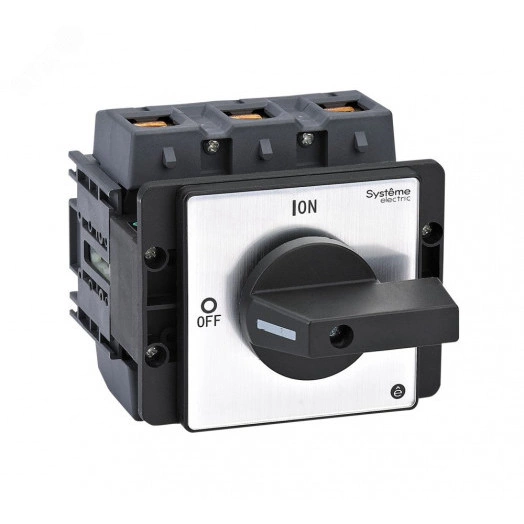 ВЫКЛЮЧАТЕЛЬ-РАЗЪЕДИНИТЕЛЬ 3P 125A С ЧЁРНОЙ РУКОЯТКОЙ НА ДВЕРЦУ 4 ВИНТАМИ