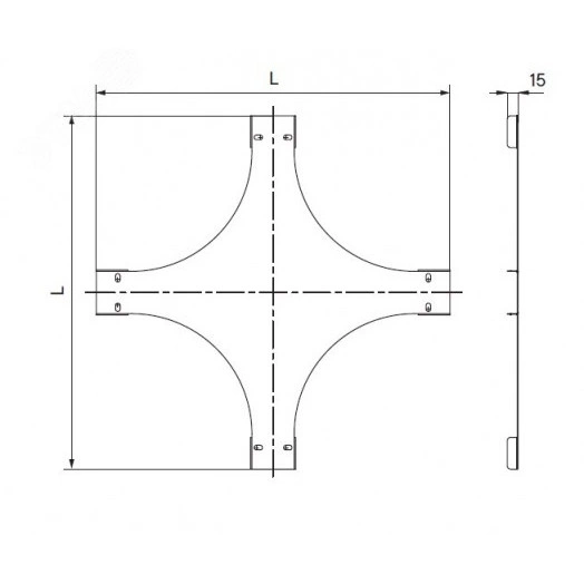 Крышка на Х-образный ответвитель 400, 1,5 мм, в комплекте с крепежными элементами необходимыми для монтажа