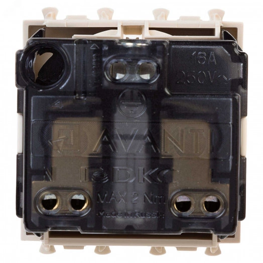 Avanti Розетка ''Ванильная дымка'', 2P+E, с защитными шторками, 2 модульная