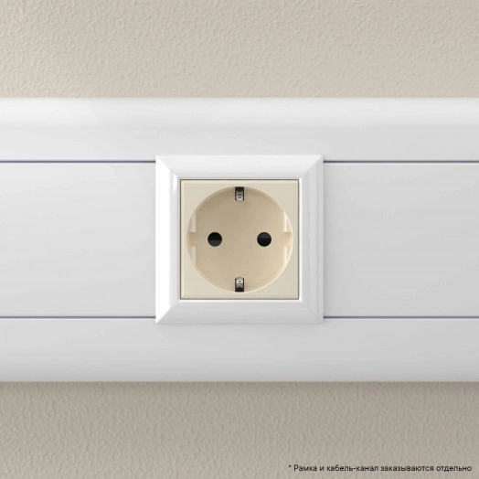 Avanti Розетка ''Ванильная дымка'', 2P+E, с защитными шторками, 2 модульная