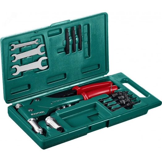 Комбинированный поворотный заклепочник 360 град. в кейсе, 3 вида заклёпок, Combo3-M6