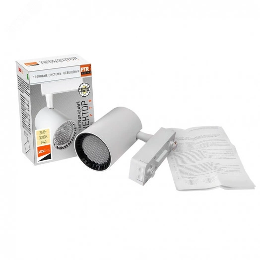 Светильник трековый однофазный ДПО LED-25 Вт 2160 Лм 3000К IP40 белый с белой решеткой 24° 180–250В Jazzway