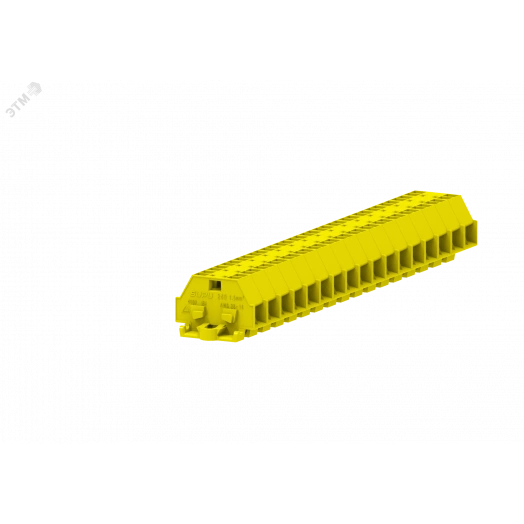 Клемма TB 2-2 с бок. подключ. с крепеж.фланцами, сечение 1,5 мм. кв., желтая