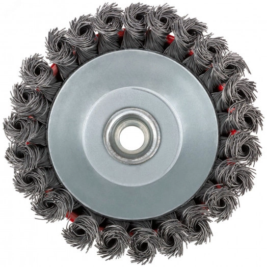 Кордщетка чашечная, гайка М14, стальная витая проволока 125 мм