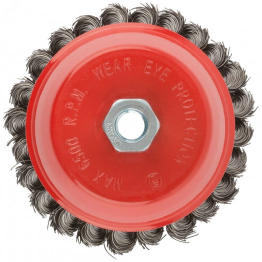 Кордщетка чашечная, гайка М14, стальная витая проволока 125 мм