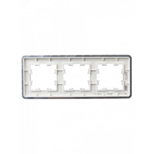 BRITE Рамка 3 поста РУ-3-1-Бр металл алюминий RE IEK