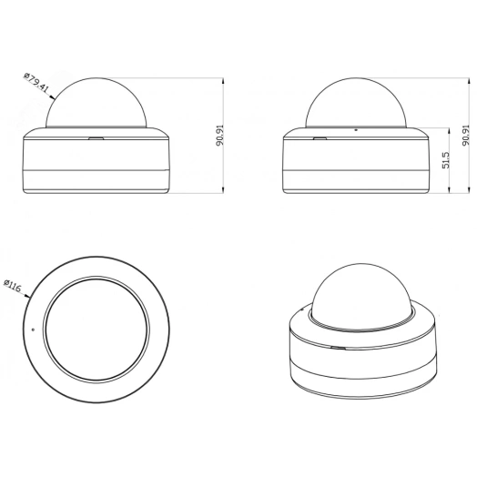 Видеокамера IP 5Мп купольная уличная IP67 ИК-30м с PoE (2.7-13.5мм)