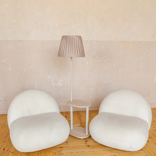 Светильник НТБ-11-60-103 со стол овал Шимо        абажуром Ларсен софт