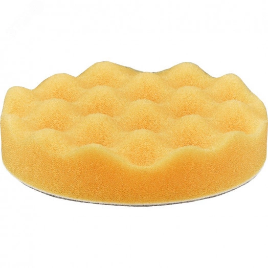 Насадка полировальная из поролона 150 мм (волнистая, оранжевая, липучка)