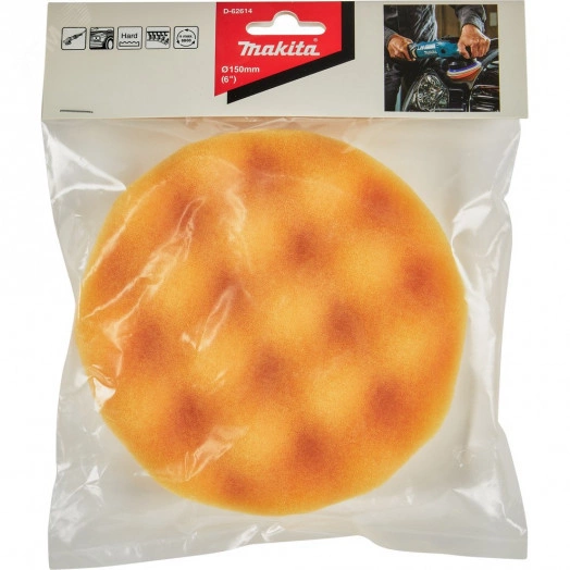 Насадка полировальная из поролона 150 мм (волнистая, оранжевая, липучка)