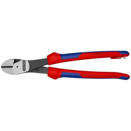 Бокорезы резка - проволока средней твердости 46мм твердая проволока 35мм рояльная струна (HRC 59) 3мм L=250мм двухкомпонентные рукоятки блистер крепление для страховки цвет черный