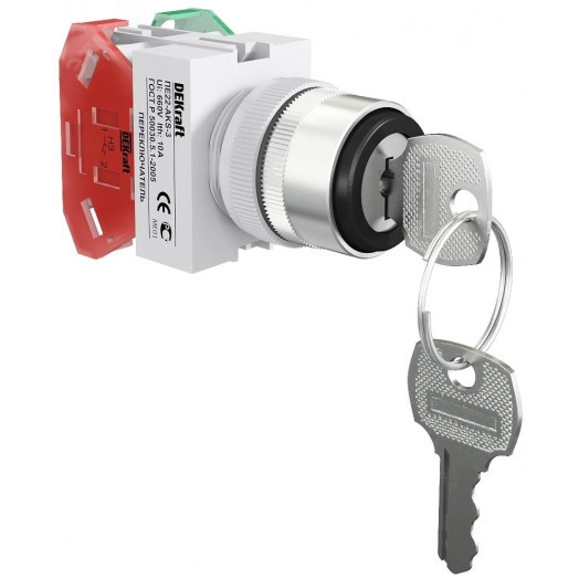 Переключатель 3 пол. прав. и лев. без фикс. I-O-II ключ.2Н