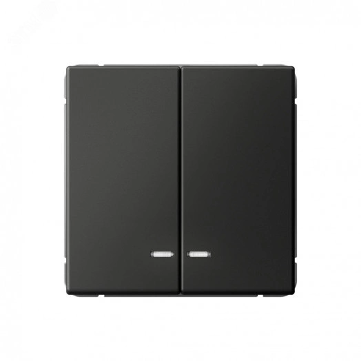 ARTGALLERY 2-клавишный выключатель с подсветкой, сх.5а, 10АХ, механизм, базальт