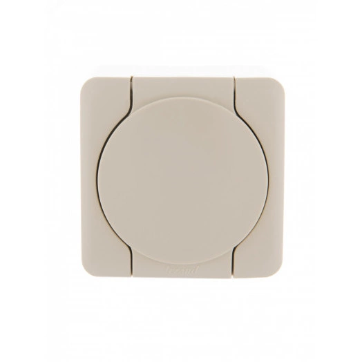 VIOLA Розетка с/з с крышкой керамика крем (12шт/144шт)