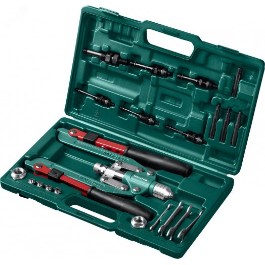 Комбинированный складной заклепочник в кейсе, 3 вида заклёпок, Combo3-M12