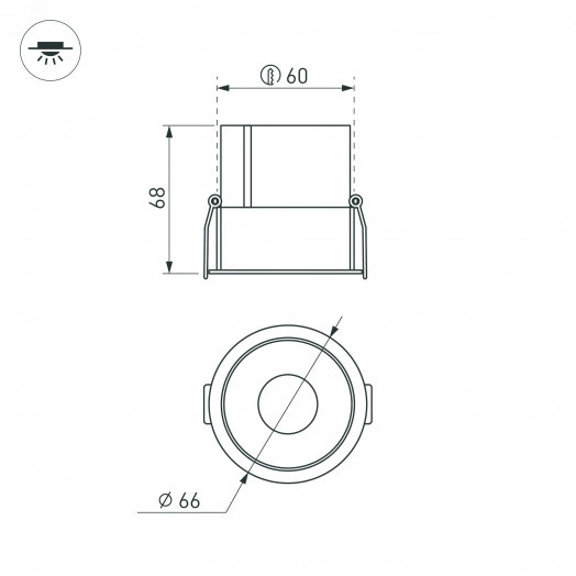 Светильник MS-ATLAS-BUILT-R66-15W Day4000 (WH-BK, 35 deg, 230V) (, IP20 Металл, 5 лет)