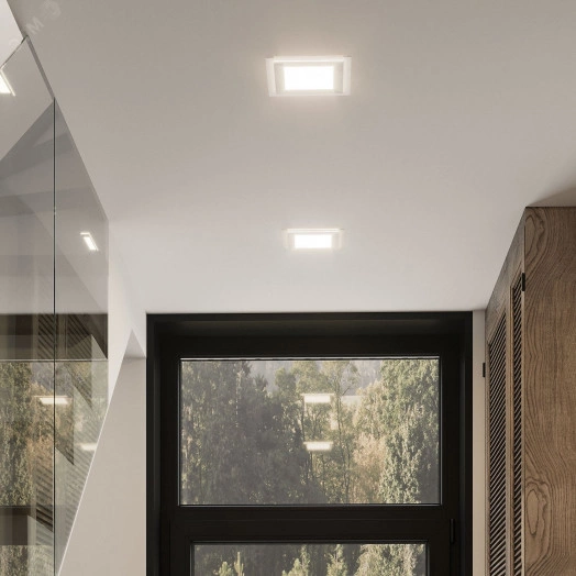 Светильник светодиодный ДВО 12 Вт 3000К 900 лм 220-240В IP20 160х160х34мм монт разм 118х118мм Алюминий с декоративным стеклом Glass Gauss