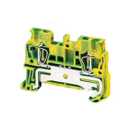 Клеммник пружинный с заземлением 2.5мм.кв 2 точки подключения