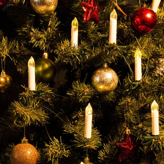 Гирлянда светодиодная Свеча 8м 40 светодиодов Теплый белый свет Провод зеленый ULD-S0800-040/SGA WARM WHITE IP20 CANDLES