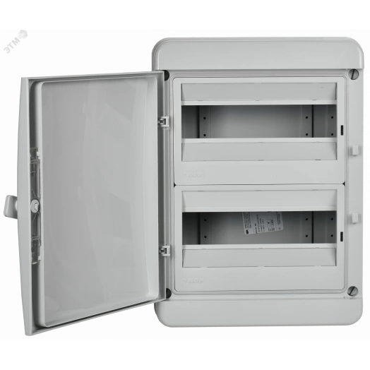 Корпус пластиковый навесной на 24 модуля КМПн-24 IP65 TEKFOR серая непрозрачная дверь