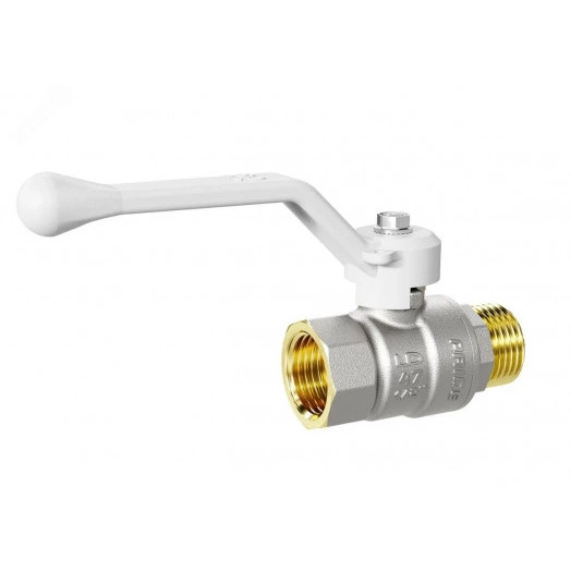 Кран шаровой 11б27п1 Ду25 Ру40 (1') НВ белая ручка рычаг