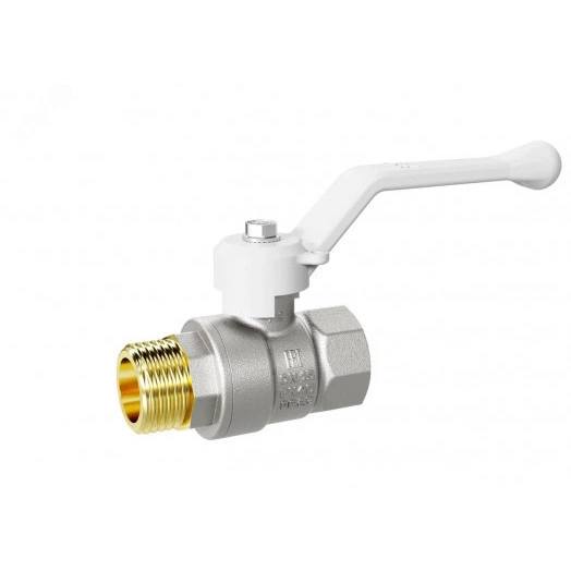 Кран шаровой 11б27п1 Ду25 Ру40 (1') НВ белая ручка рычаг