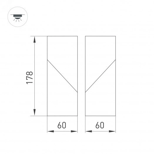 Светильник SP-TWIST-SURFACE-S60x60-12W Day4000 (WH-BK, 30 deg) (ARL, IP40 Металл, 3 года)