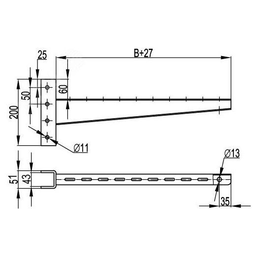 Консоль быстрой фиксации для тяжелых нагрузок 200мм горячеоцинкованная