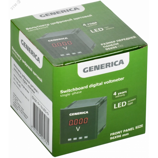 Вольтметр цифровой щитовой однофазный DO RS-485 96х96мм LED GENERICA