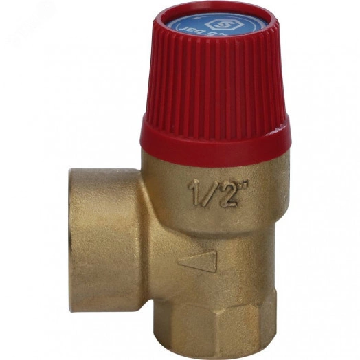 Клапан предохранительный 25x1/2' для систем отопления 2.5бар, Kvs=0.57м3/ч