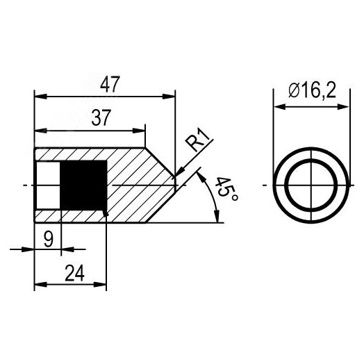 Наконечник омеднённого вертикального заземлителя, D14.2 мм