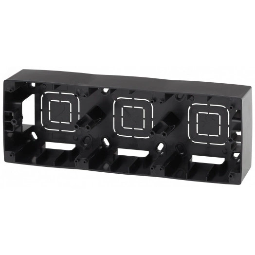 Коробка накладного монтажа 3 поста, Эра12, чёрный 12-6103-06