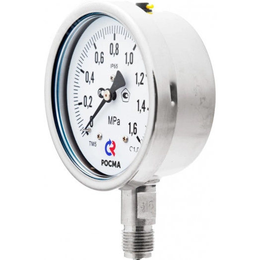 вакуумметр виброустойчивый радиальный тв-521р.00 -0.1...0 мра) м20х1,5.1,0 готовый к гидрозаполнению 100мм