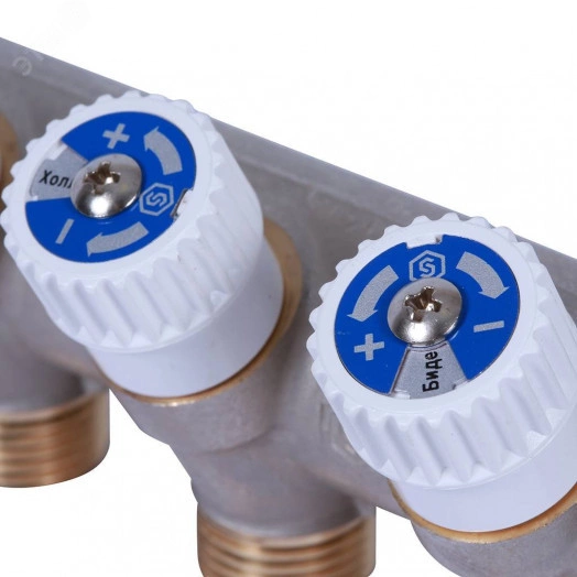 Коллектор распределительный 1', 3 отвода 1/2' плоское уплотнение