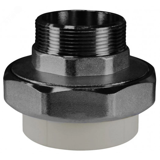 Муфта УСИЛЕННАЯ комб.разъём. (американка) с наружн ой резьбой 20х1/2 серая