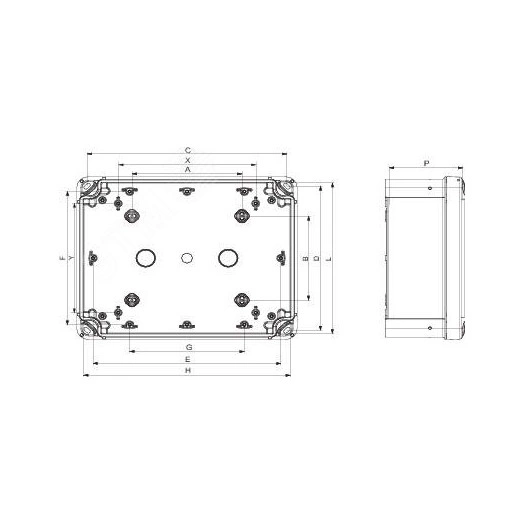 ПЛАСТ.КОРОБКА ABS 116x116x62