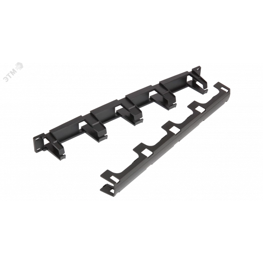 Органайзер 19'', 1U, кольца 70мм, пластиковый, с крышкой, черный